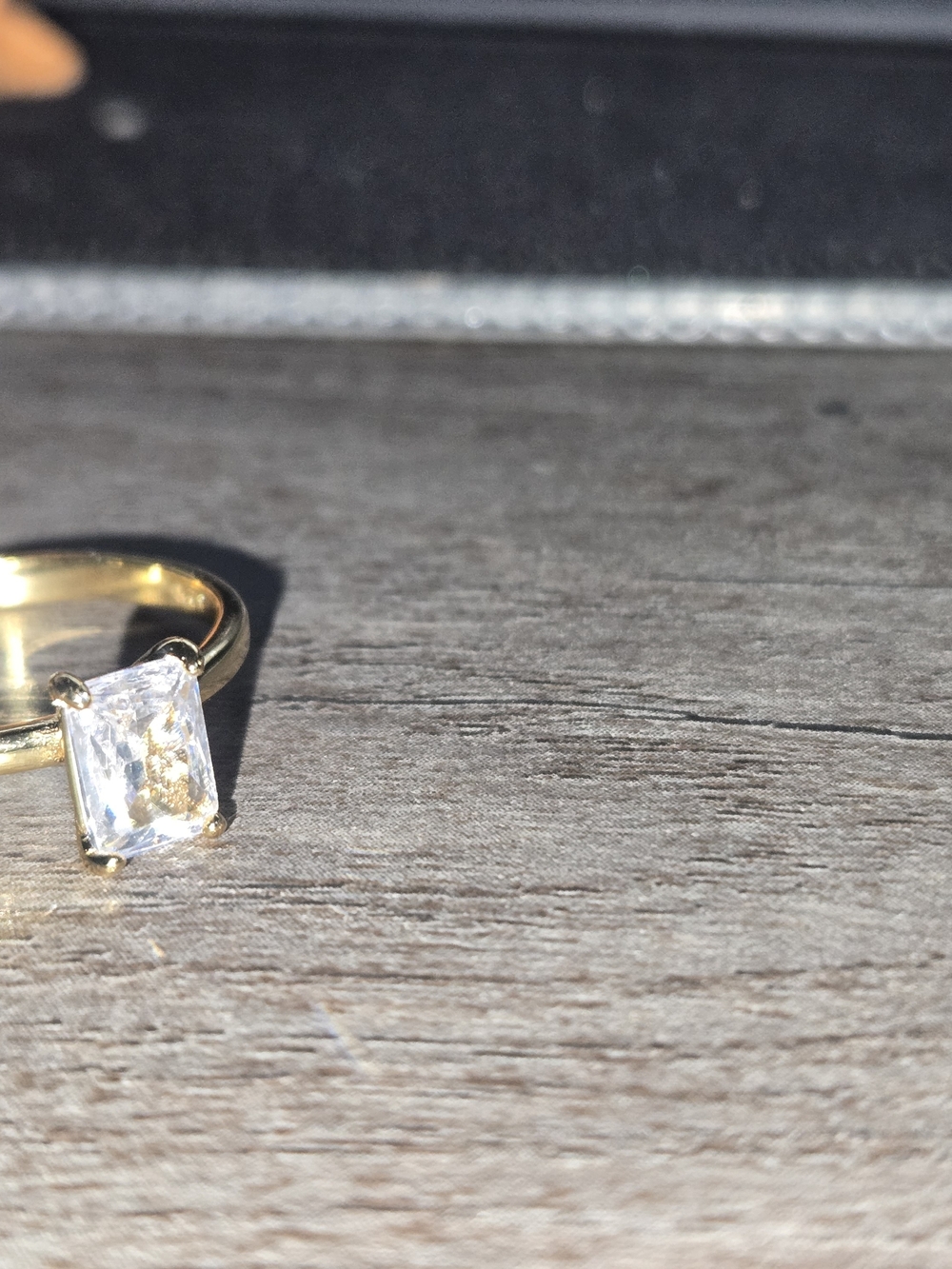 Classic Gold Emerald-Cut Solitaire Ring - Timeless Women's Jewelry